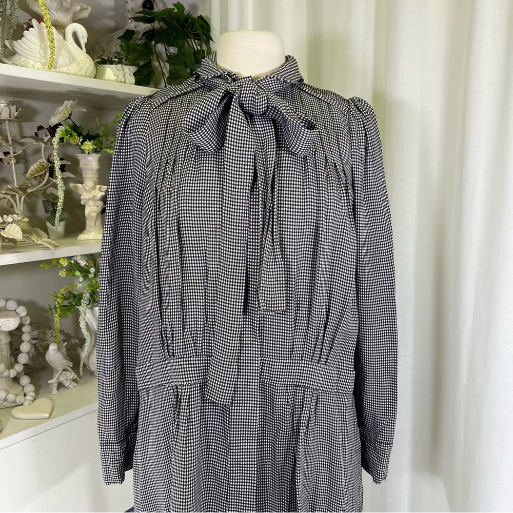 H&M Studio A/W 2018 Black and White Houndstooth Dress with Bow